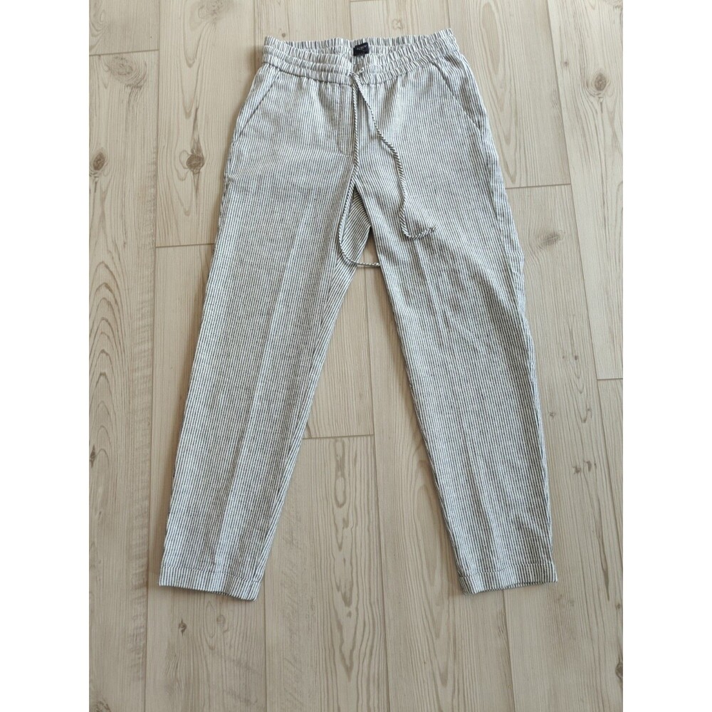 J. CREW Striped Linen Cotton Blend Drawstring Pants Size 0 Summer Beach AY192